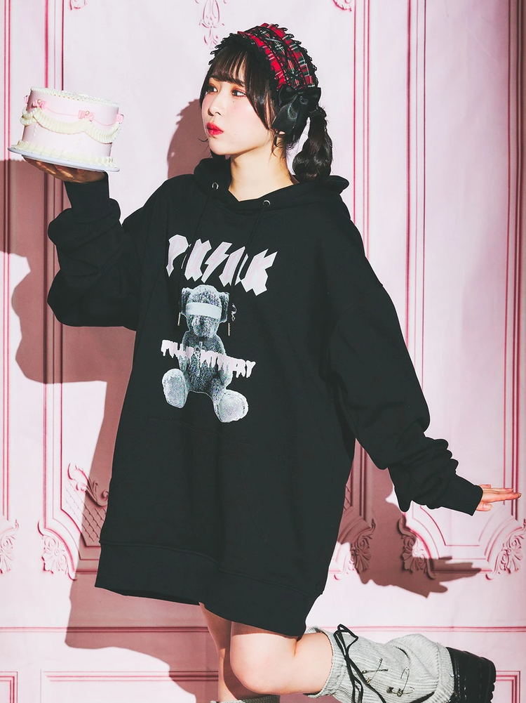 目隠しクマちゃんBigパーカー - Jamie エーエヌケー(ジェイミーエー