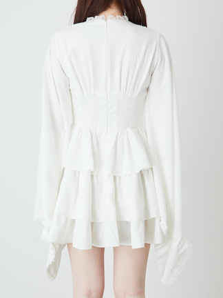 Jamie エーエヌケー 着物スリーブコルセットワンピース ホワイト 着物スリーブコルセットワンピース - Jamie エーエヌケー