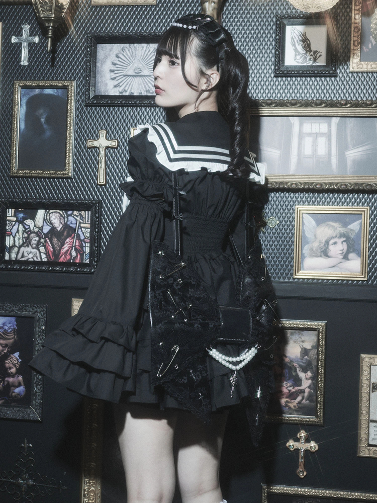 ジャージお姫様OP ブラック　Jamie エーエヌケー　サブ地雷系 お姫様ブラウス - Jamie エーエヌケー(ジェイミーエーエヌケー