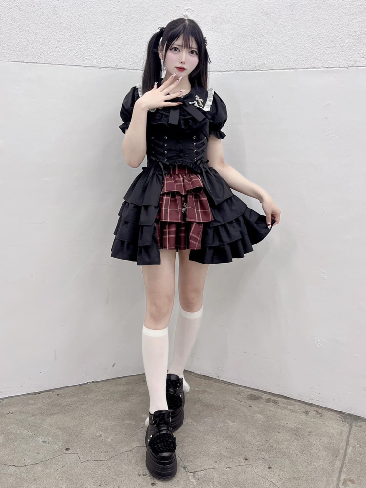 d.i.a.(ダイヤ) クロスチェーンつき　ティアードスカパン　ショートパンツ d.i.a.(ダイヤ) クロスチェーンつき ティアードスカパン