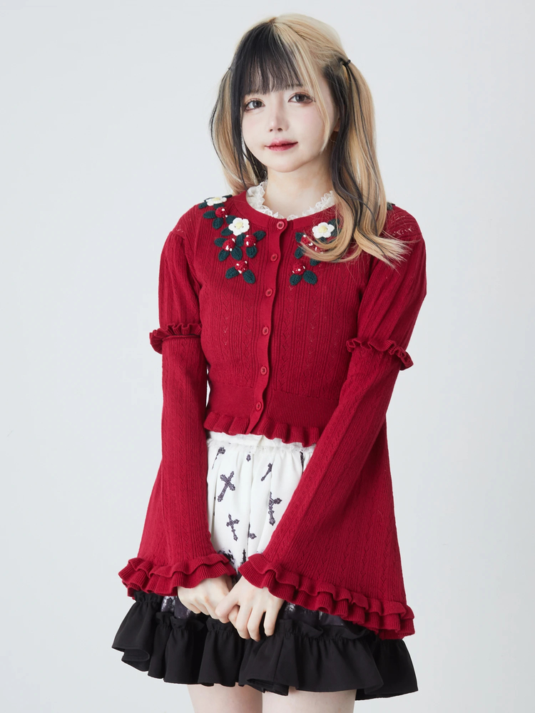 イチゴ鍵編みカーデ - Jamie エーエヌケー(ジェイミーエーエヌケー)の