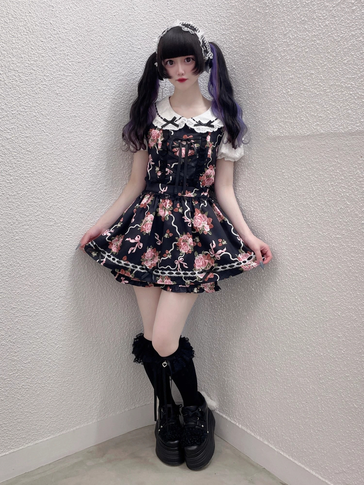 ☆値下げ☆Ank Rouge ゴシックローズのセットアップ ブラック ☆ ゴシックローズのセットアップ - Jamie エーエヌケー(ジェイミーエー