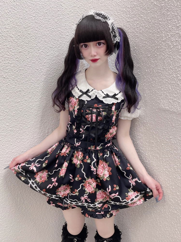 ☆値下げ☆Ank Rouge ゴシックローズのセットアップ ブラック ☆ ゴシックローズのセットアップ - Jamie エーエヌケー(ジェイミー