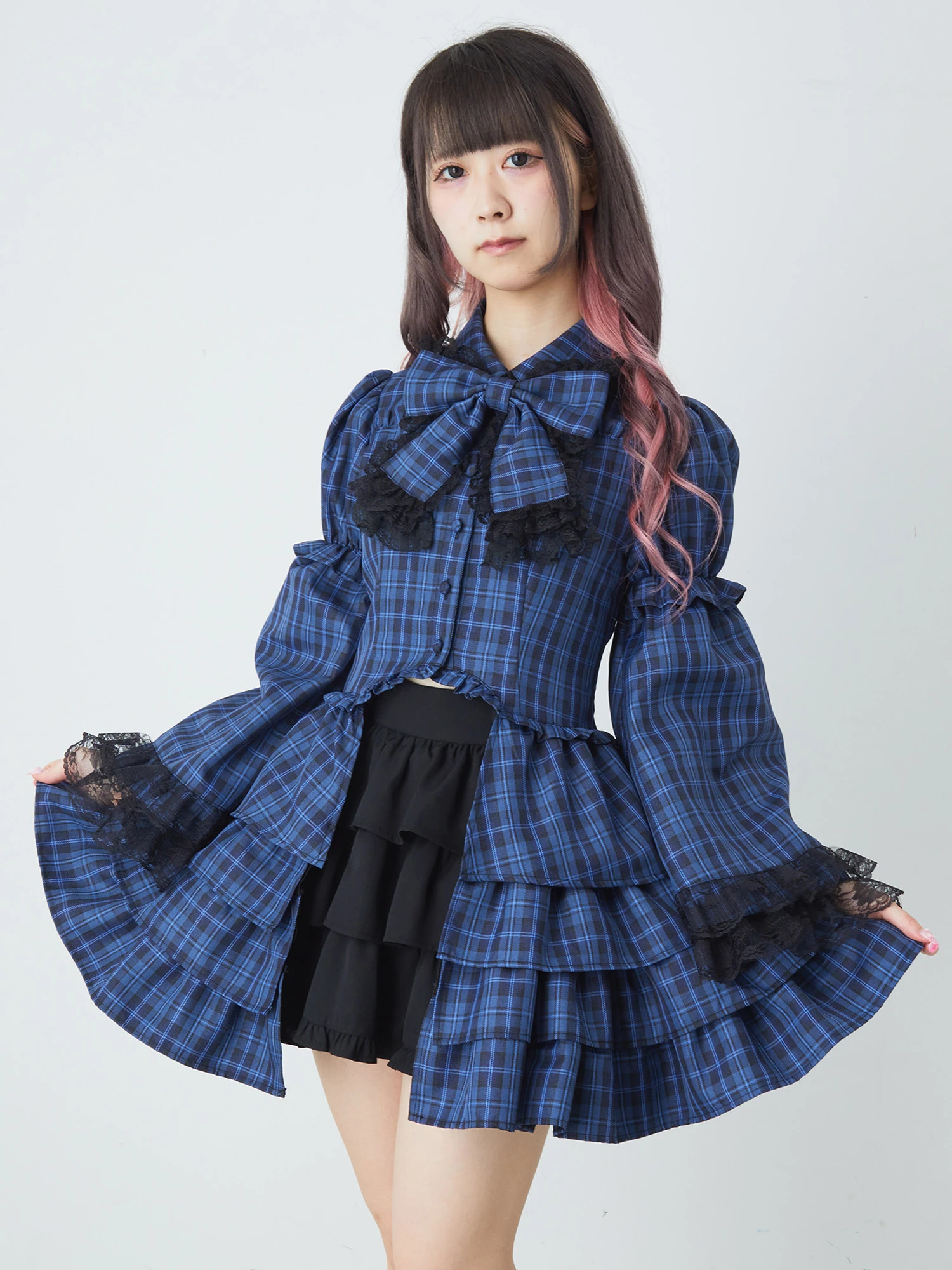 地雷 ジェイミーエーエヌケー 制服 ブラウス 十字架 スカパン セットアップ❤︎ 地雷 マーズ セーラー ブラウス 十字架リボン ノエミー スカパン