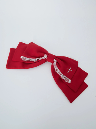 クロス刺繍リボンバレッタ - Jamie エーエヌケー(ジェイミーエー