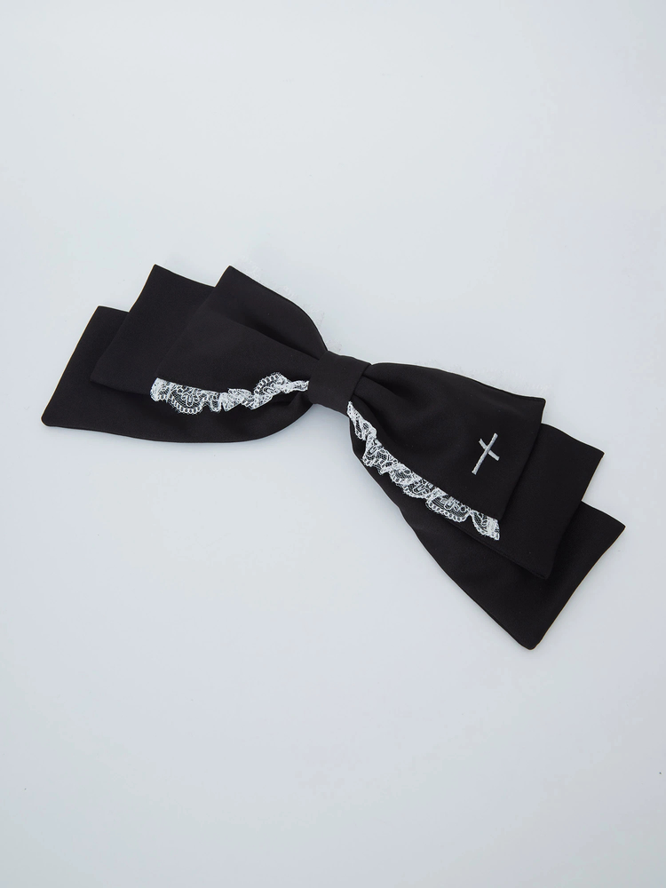 クロス刺繍リボンバレッタ - Jamie エーエヌケー(ジェイミーエー