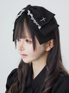 クロス刺繍リボンバレッタ