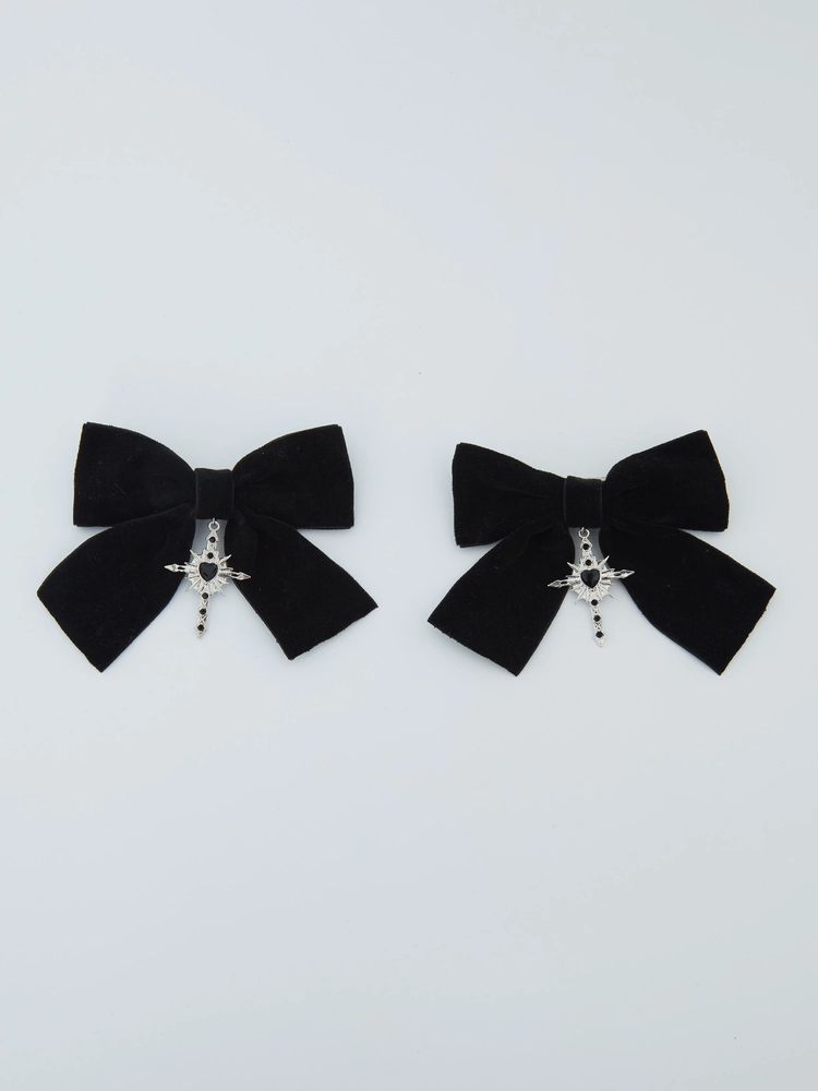 クロスモチーフベロアリボンバレッタ - Jamie エーエヌケー(ジェイミー