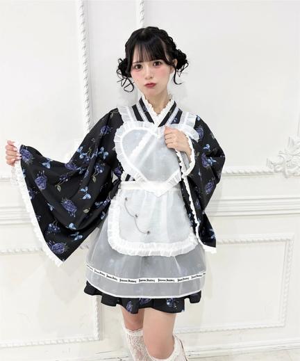 ハートエプロンゴシック苺浴衣ドレス(レッド)