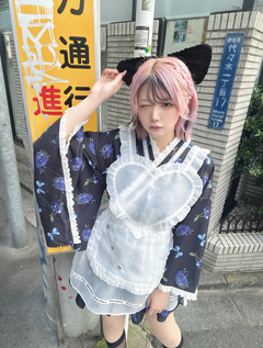 ハートエプロンゴシック苺浴衣ドレス