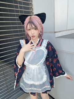 ハートエプロンゴシック苺浴衣ドレス