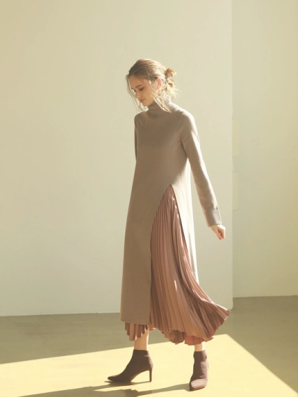 ロングスリットタートルニット Cachec カシェック のニット ファッション通販 Ailand アイランド