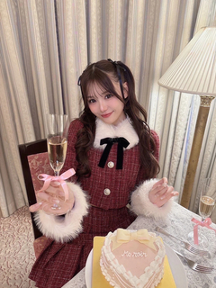 プリーツラメツイードスカート