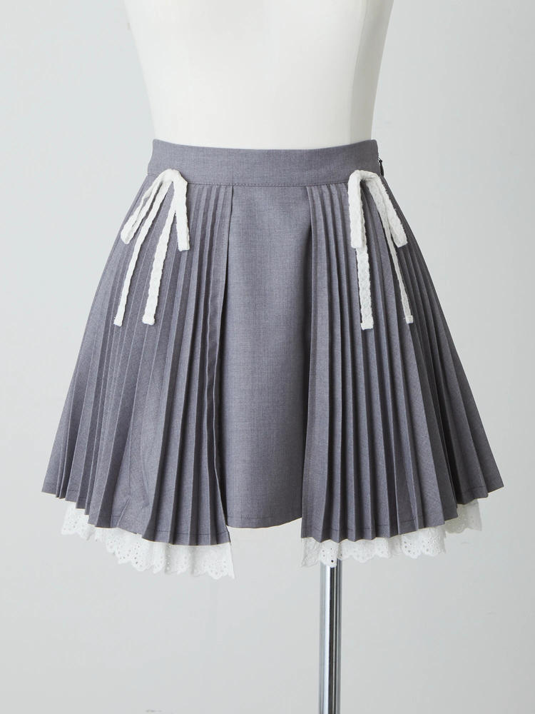 MIDIUMISOLID for Ladies アシンメトリーヘムラッププリーツ
