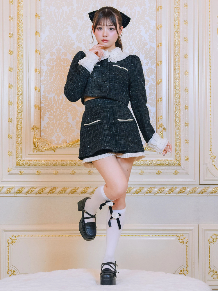 タックフリルツイードスカパン - Me roir(ミーロワール)のショート