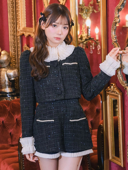 タックカラーツイードJK(ベージュ)
