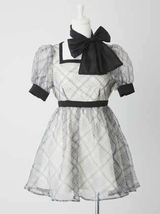 チェックオーガンジーワンピース - Me roir(ミーロワール)の