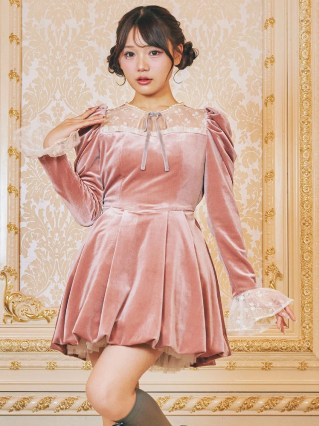 バルーンベロアワンピース - Me roir(ミーロワール)のワンピース  