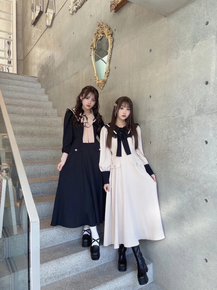 配色ワンピース - Me roir(ミーロワール)のワンピース｜ファッション