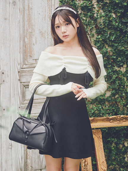 お洋服モチーフ合皮Bag(オフホワイト)