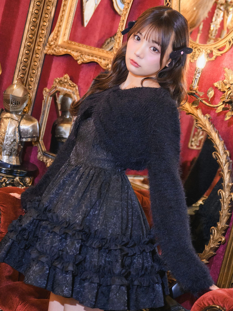 Me roir フロントファージャガードOP ショート丈ニットボレロ ショート丈ニットボレロ - Me roir(ミーロワール)のカーデ