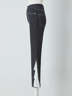 レースティアードデニムパンツ