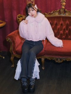 レースティアードデニムパンツ