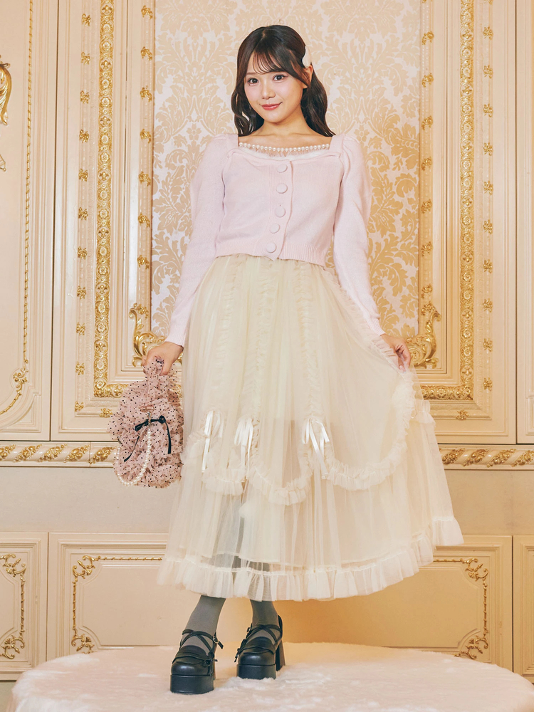 Rosy luce パールニットトップス Pearl hair knit tops – Rosy luce