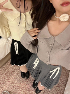 刺しゅうリブニットカーデTOPS