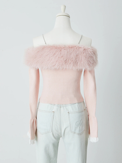 エコファーオフショルニットTOPS