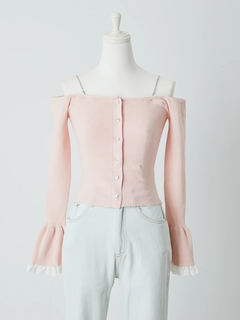 エコファーオフショルニットTOPS