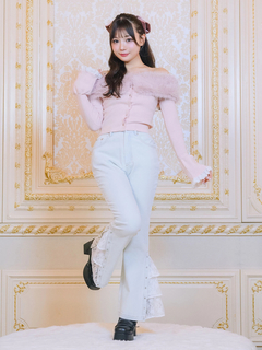 エコファーオフショルニットTOPS