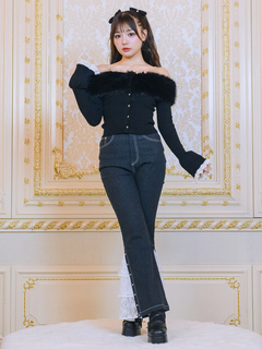 エコファーオフショルニットTOPS