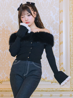 エコファーオフショルニットTOPS