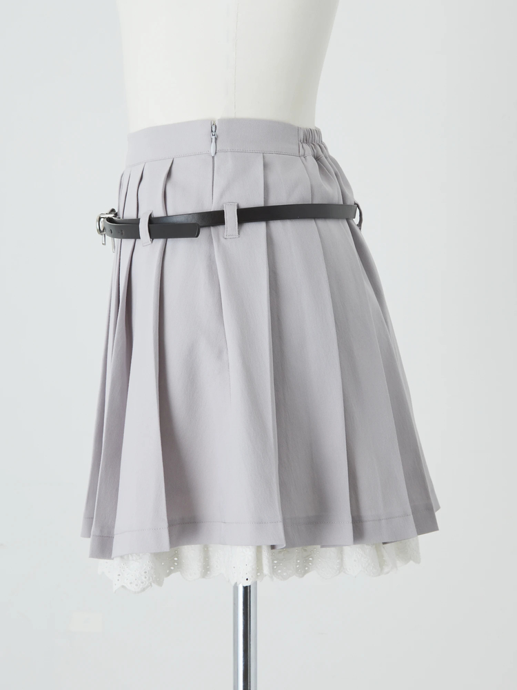 リボンベルトプリーツスカパン - Me roir(ミーロワール)のショート