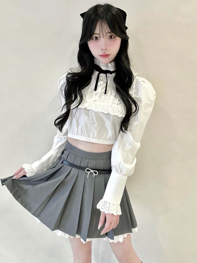 リボンベルトプリーツスカパン - Me roir(ミーロワール)のショート