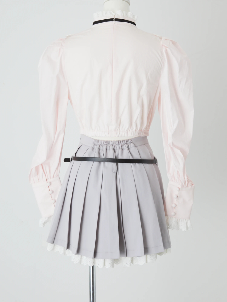 Me roir ミーロワール　レースリボン　TOPS PINK おリボンレースパフTOPS - Me roir(ミーロワール)のTシャツ