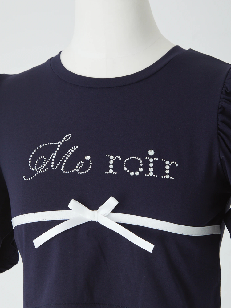 me roir キラキラロゴTe ネイビー キラキラロゴTe - Me roir(ミーロワール)のTシャツ・カットソー