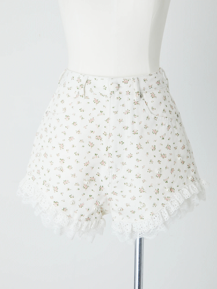 パールレースショートパンツ - Me roir(ミーロワール)のショートパンツ