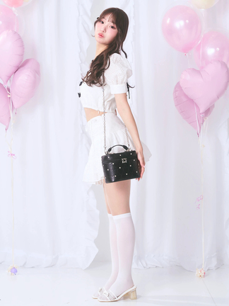 Me roir ミーロワール　レースリボン　TOPS PINK レースリボンTOPS - Me roir(ミーロワール)のTシャツ