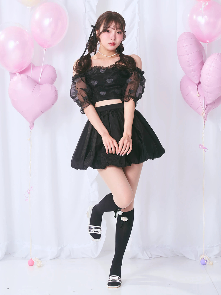 ハートオーガンジーTOPS - Me roir(ミーロワール)のTシャツ