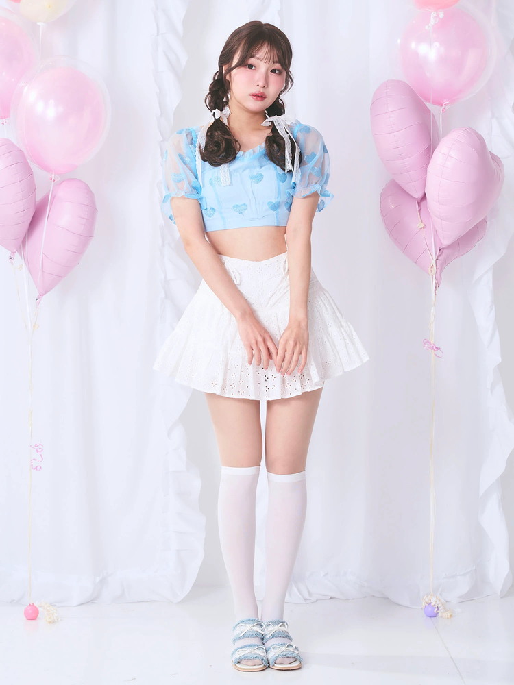 ハートオーガンジーTOPS - Me roir(ミーロワール)のTシャツ