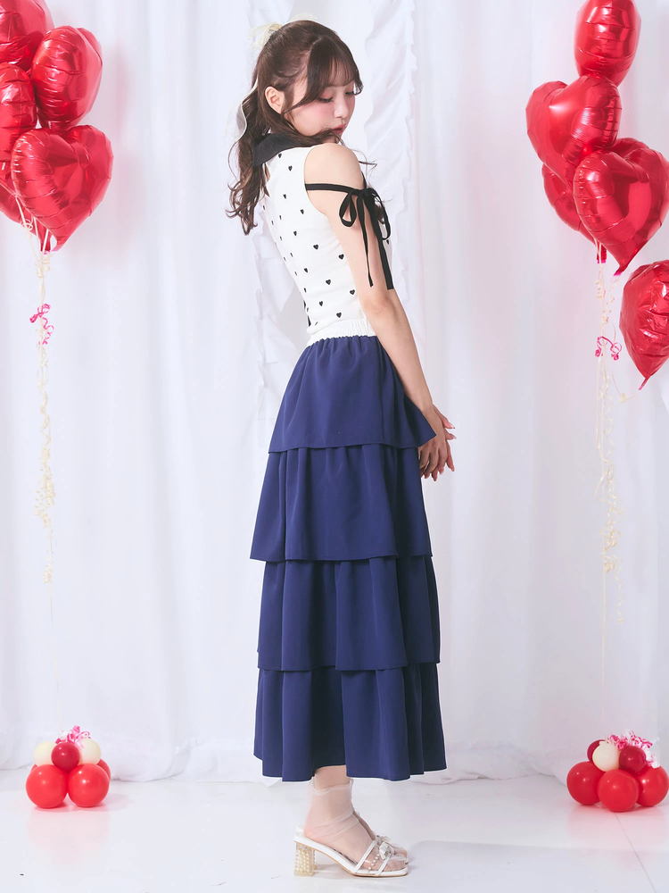 3mama】ハート刺繍×フリル×ハートキルティング 3mama】ハート