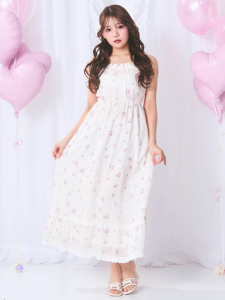 LIZ LISA♡メロメロストロベリーフラワーワンピース(白) LIZLISA